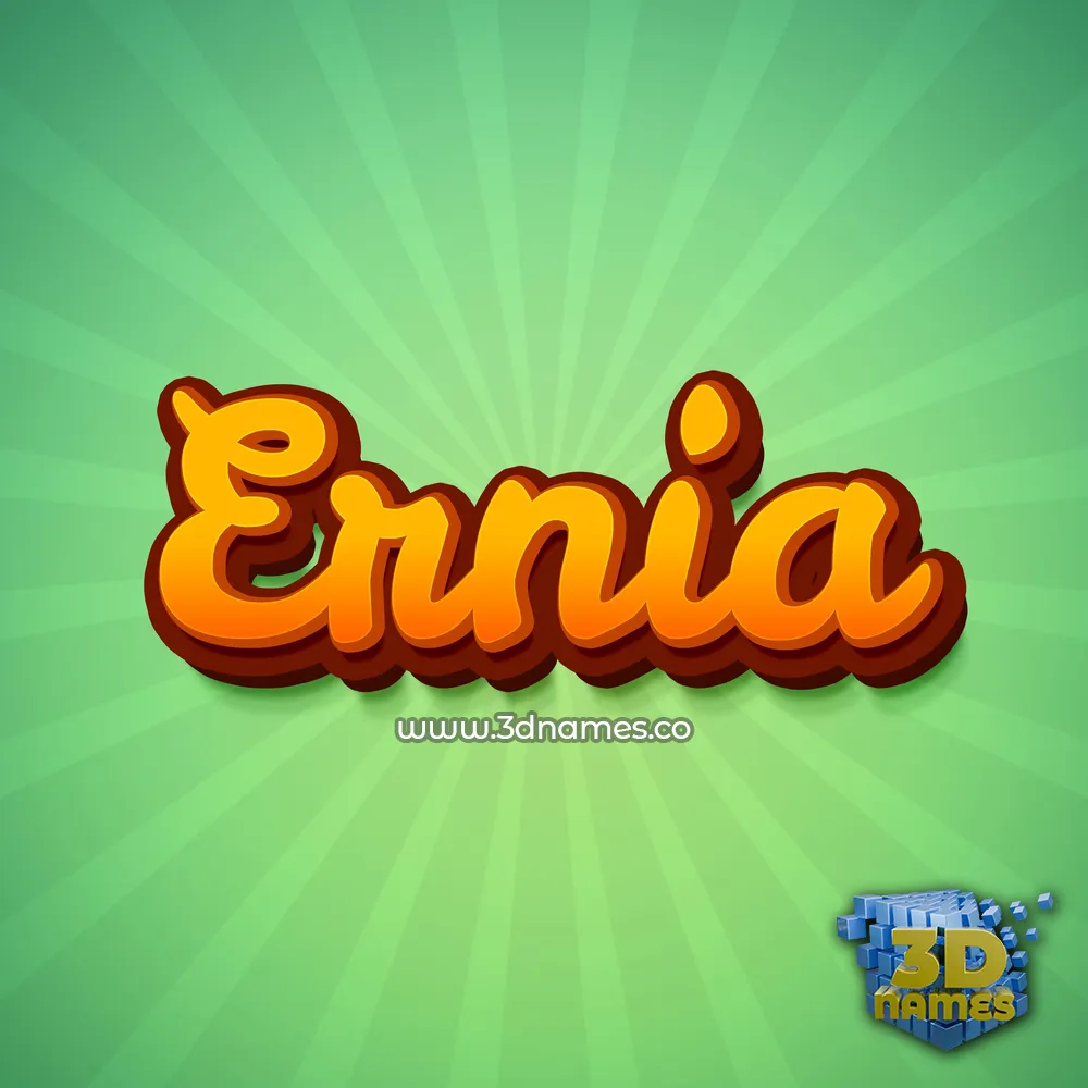 ernia in Green Rays style - 3D name wallpaper