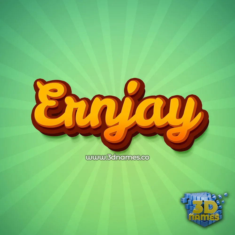 ernjay in Green Rays style - 3D name wallpaper