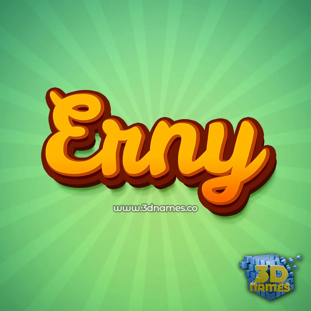 erny in Green Rays style - 3D name wallpaper