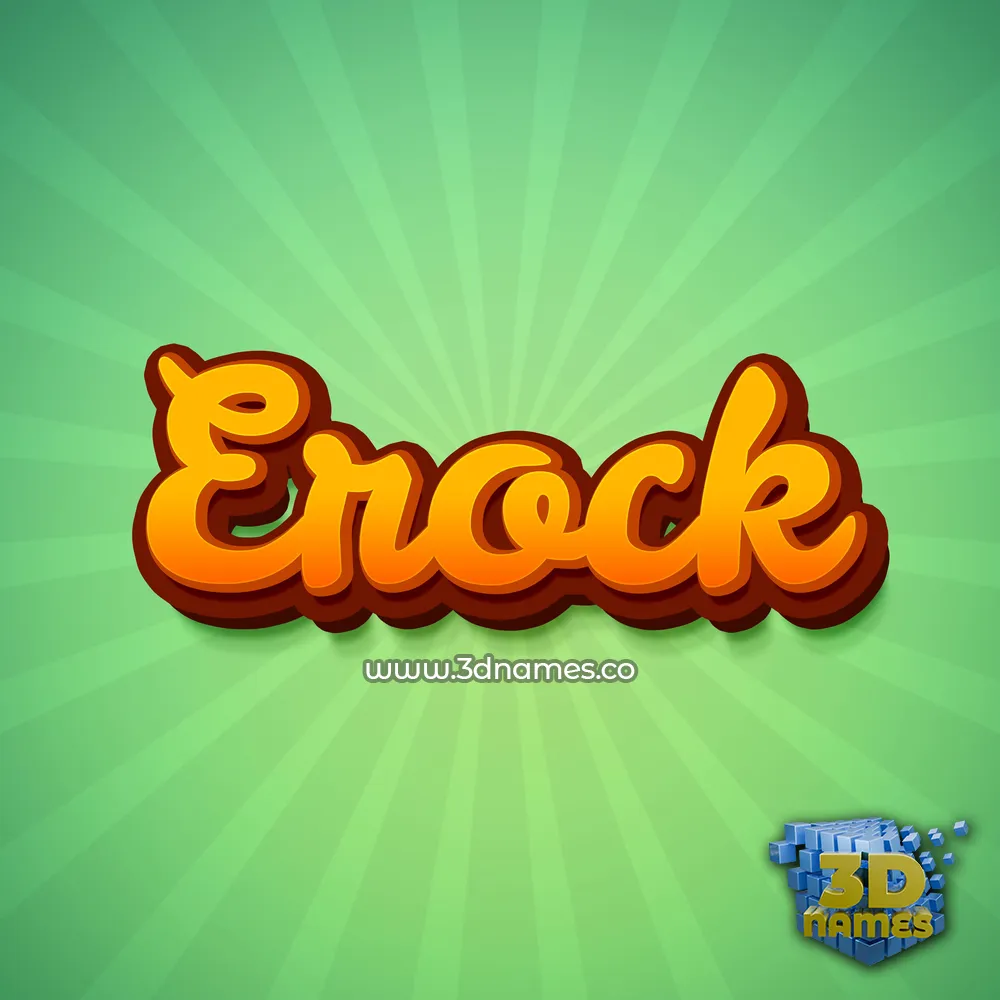 erock in Green Rays style - 3D name wallpaper