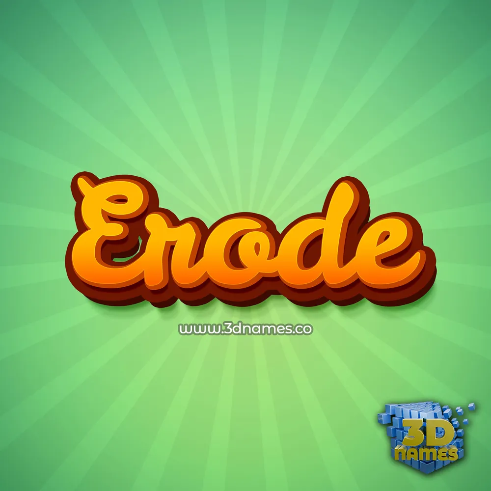erode in Green Rays style - 3D name wallpaper