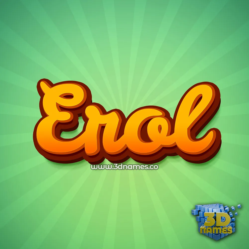 erol in Green Rays style - 3D name wallpaper