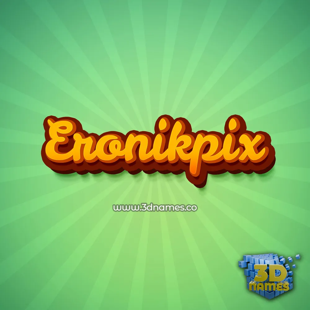 eronikpix in Green Rays style - 3D name wallpaper