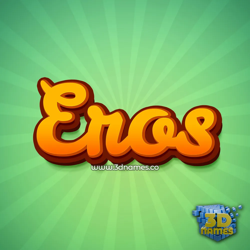 eros in Green Rays style - 3D name wallpaper