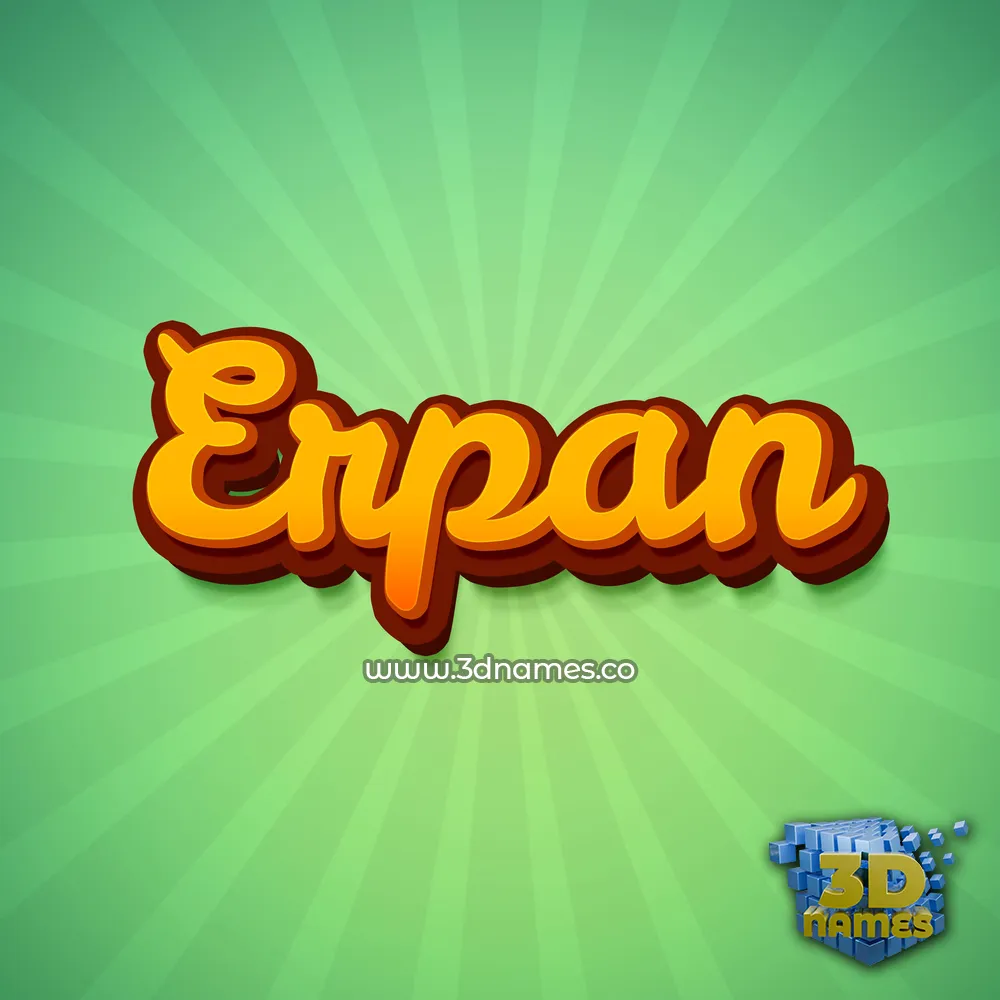 erpan in Green Rays style - 3D name wallpaper