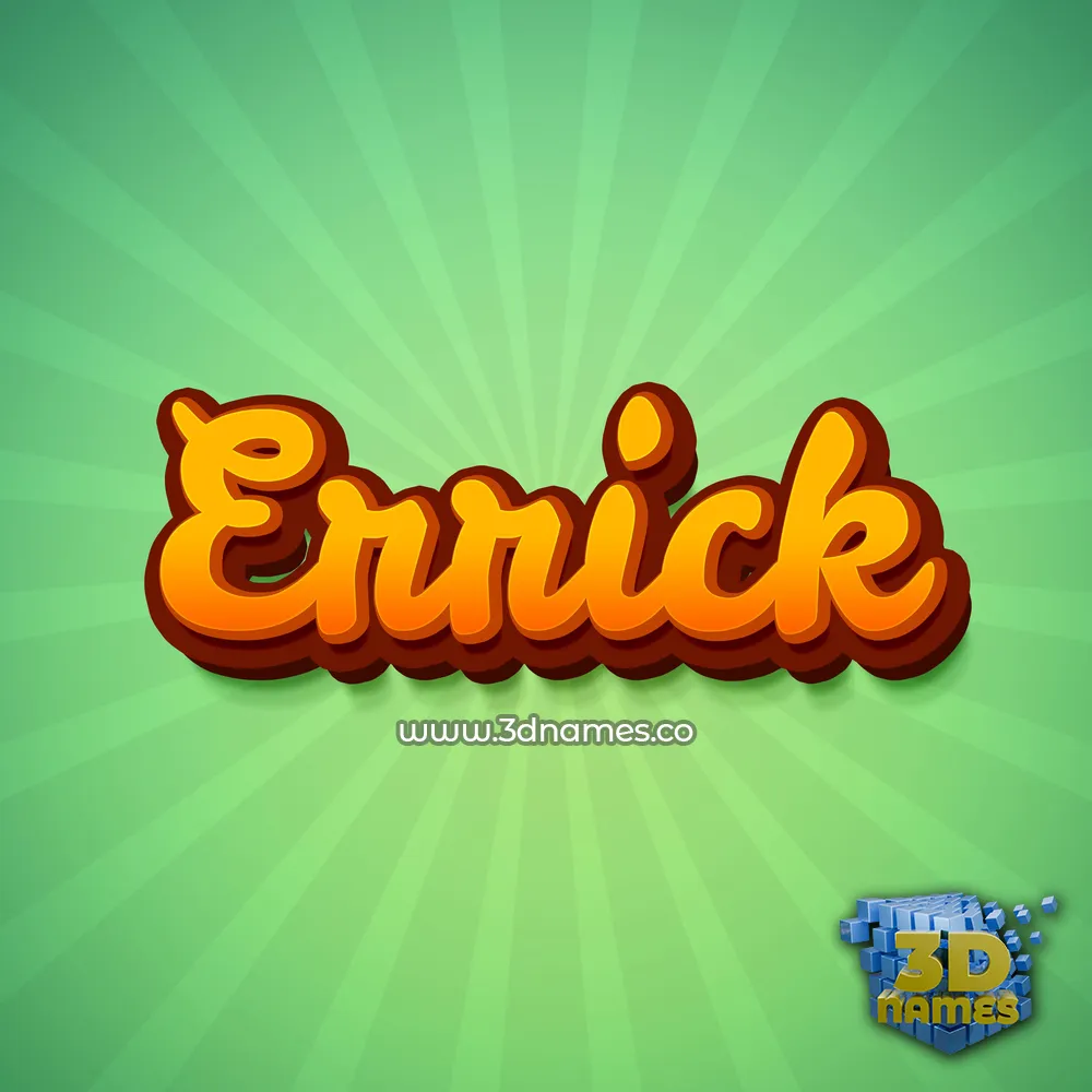 errick in Green Rays style - 3D name wallpaper