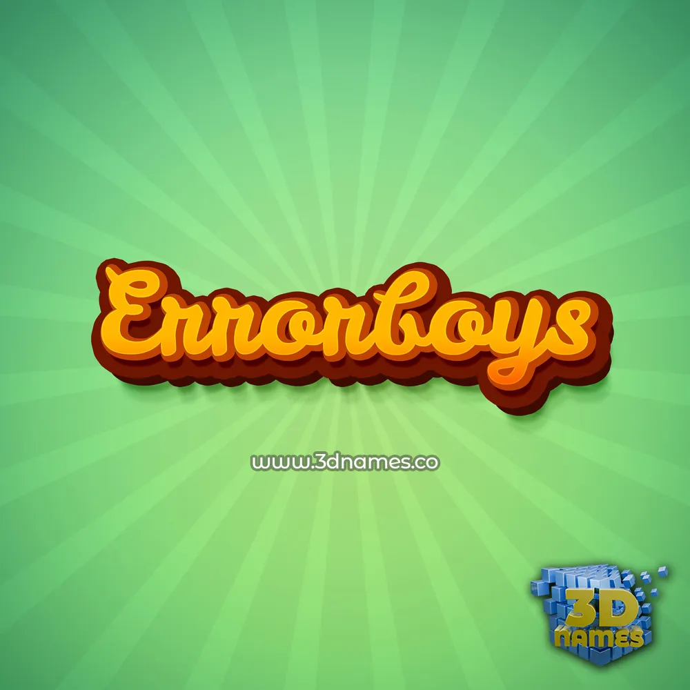 errorboys in Green Rays style - 3D name wallpaper