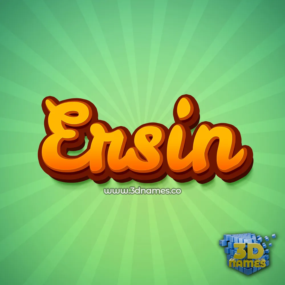 ersin in Green Rays style - 3D name wallpaper
