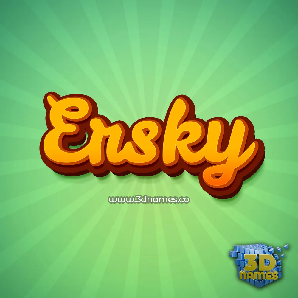 ersky in Green Rays style - 3D name wallpaper