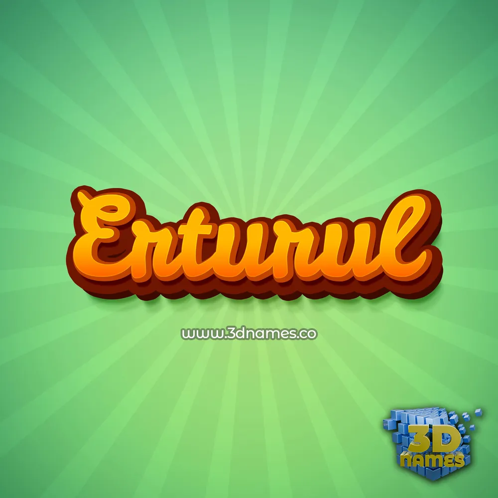 erturul in Green Rays style - 3D name wallpaper
