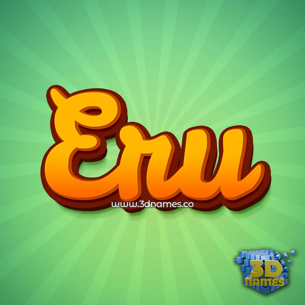 eru in Green Rays style - 3D name wallpaper