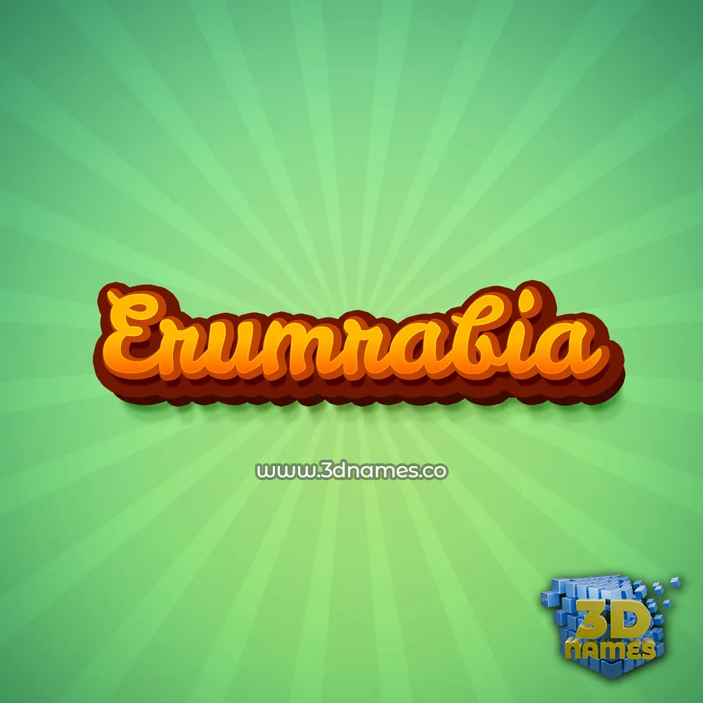 erumrabia in Green Rays style - 3D name wallpaper