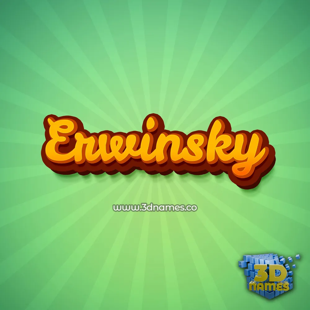 erwinsky in Green Rays style - 3D name wallpaper