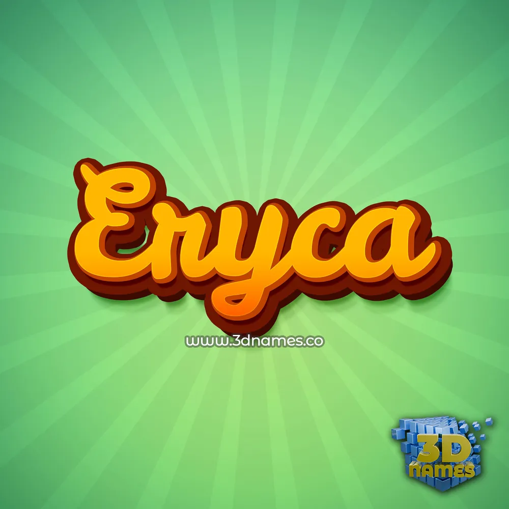 eryca in Green Rays style - 3D name wallpaper
