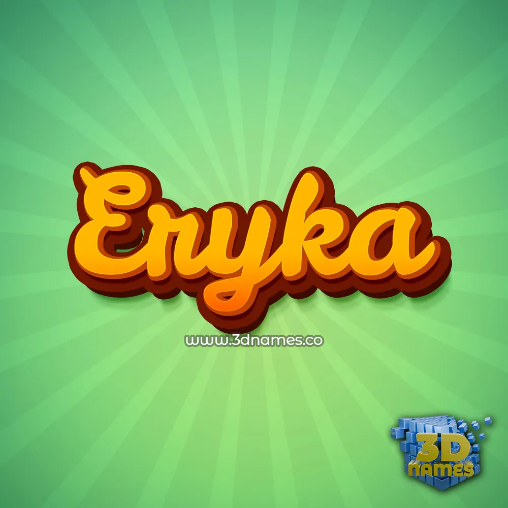 eryka in Green Rays style - 3D name wallpaper