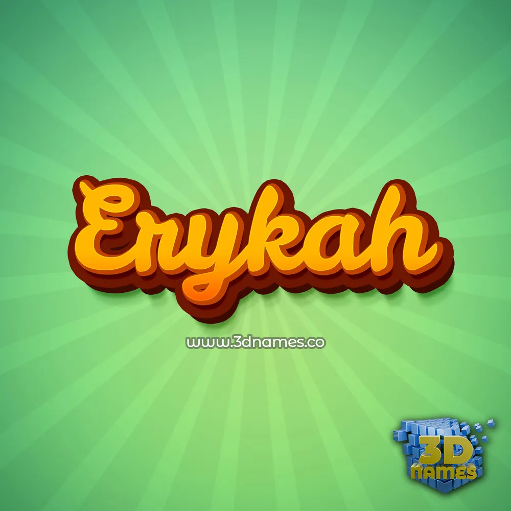 erykah in Green Rays style - 3D name wallpaper
