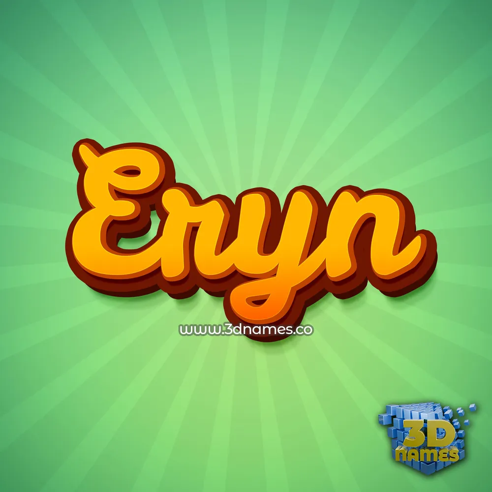 eryn in Green Rays style - 3D name wallpaper