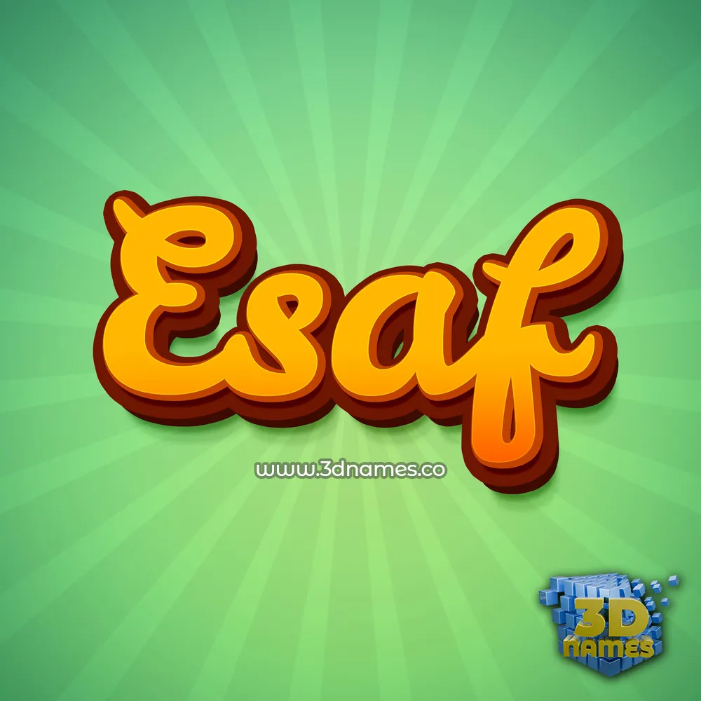 esaf in Green Rays style - 3D name wallpaper
