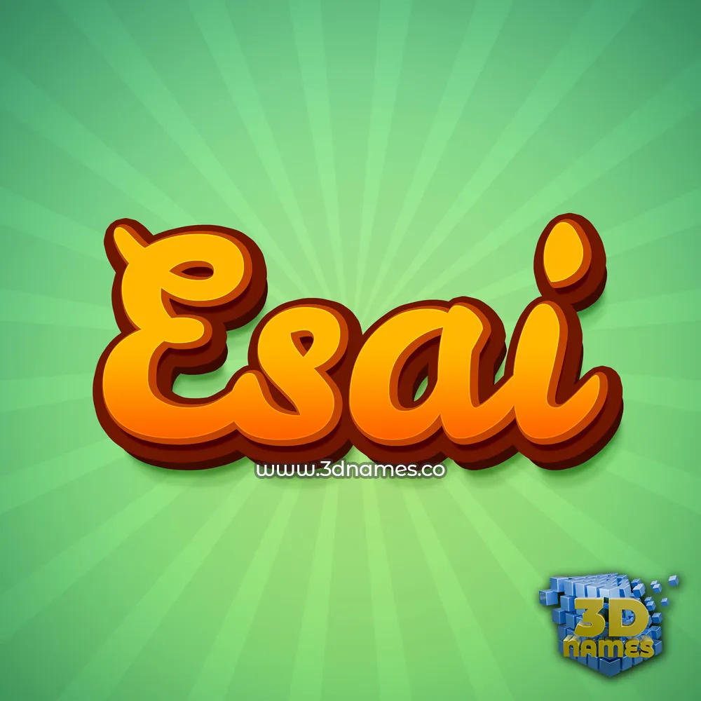 esai in Green Rays style - 3D name wallpaper
