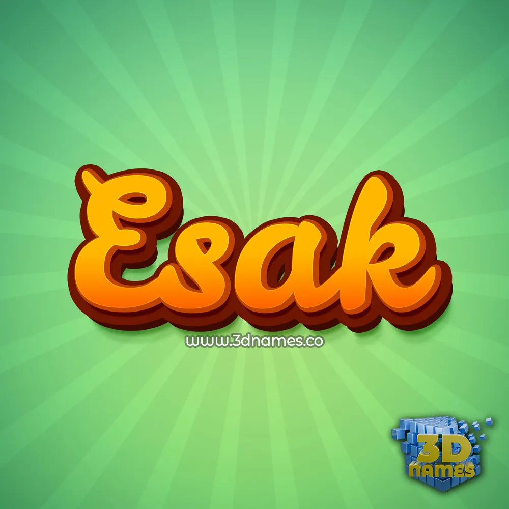 esak in Green Rays style - 3D name wallpaper