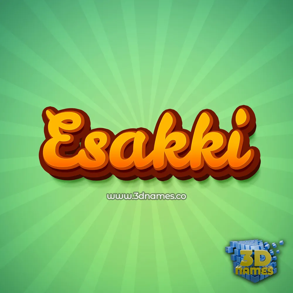 esakki in Green Rays style - 3D name wallpaper