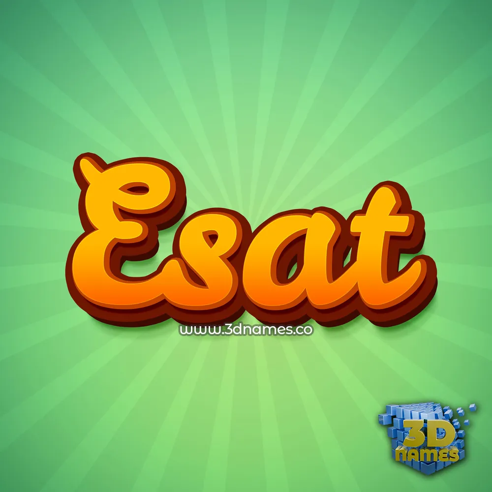 esat in Green Rays style - 3D name wallpaper