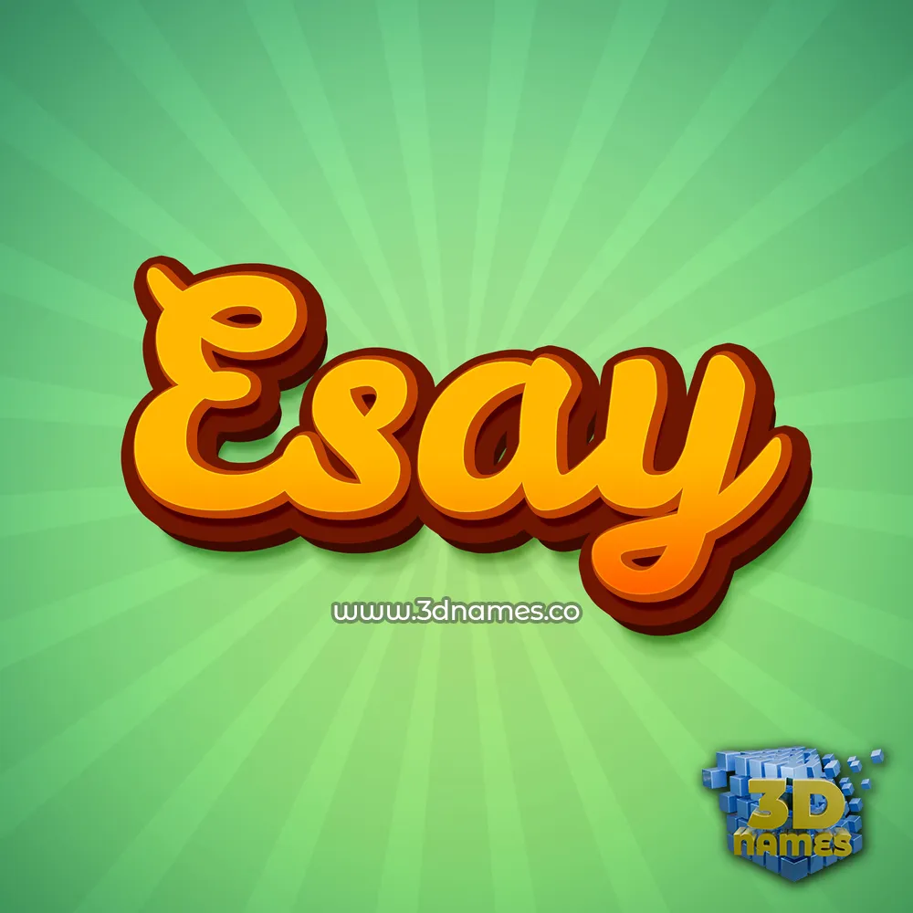 esay in Green Rays style - 3D name wallpaper