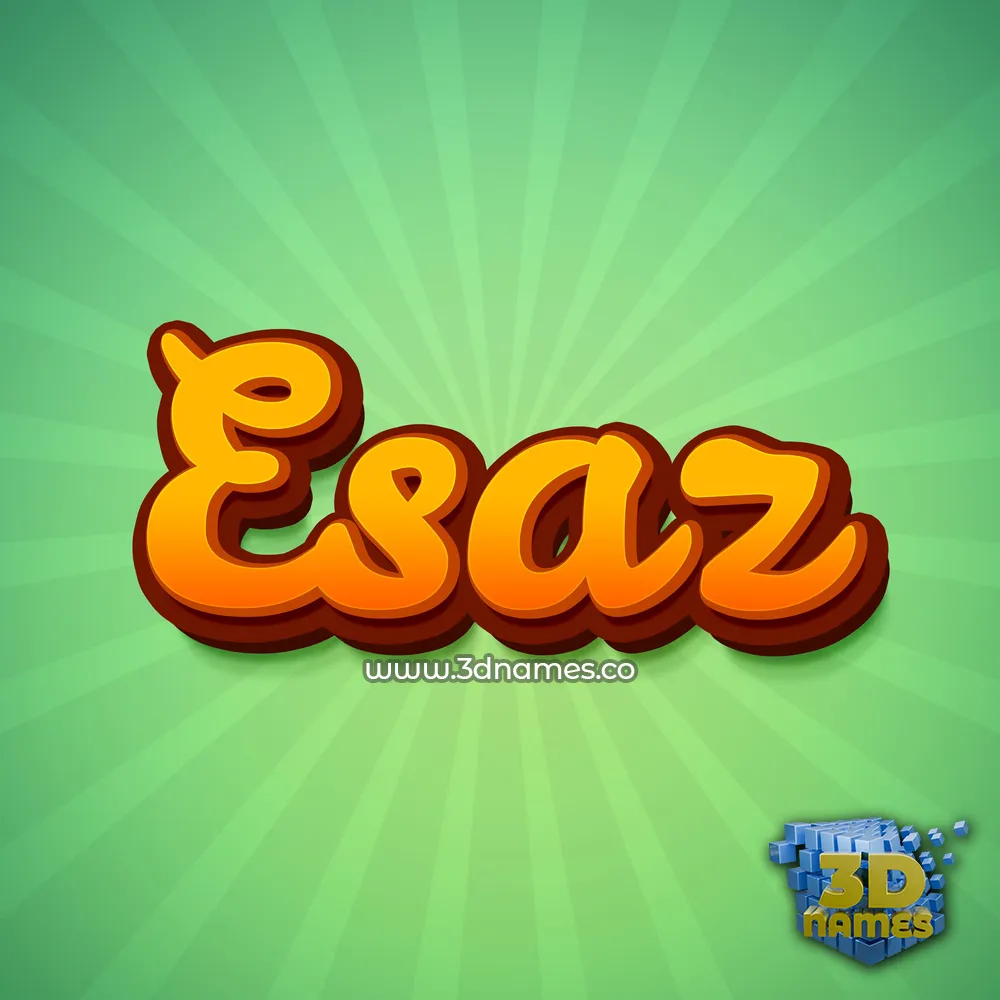 esaz in Green Rays style - 3D name wallpaper