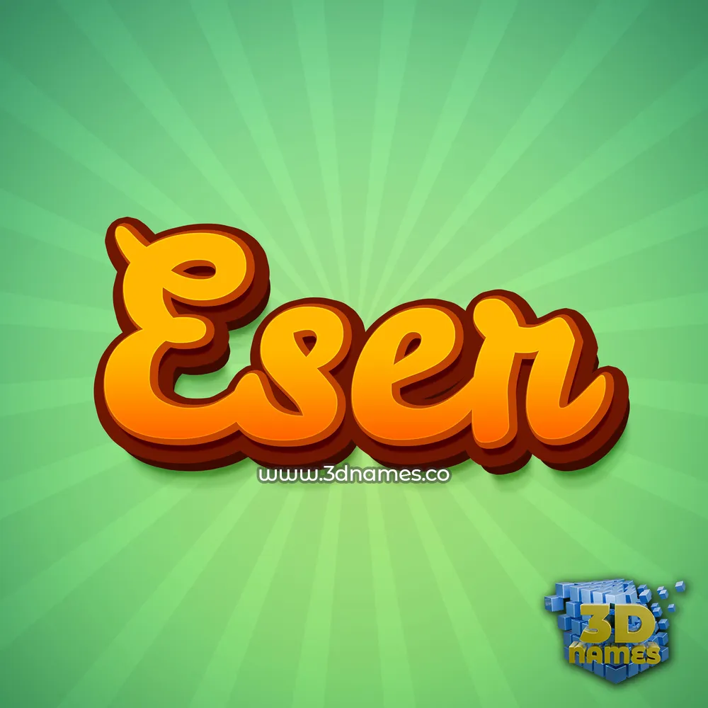 eser in Green Rays style - 3D name wallpaper