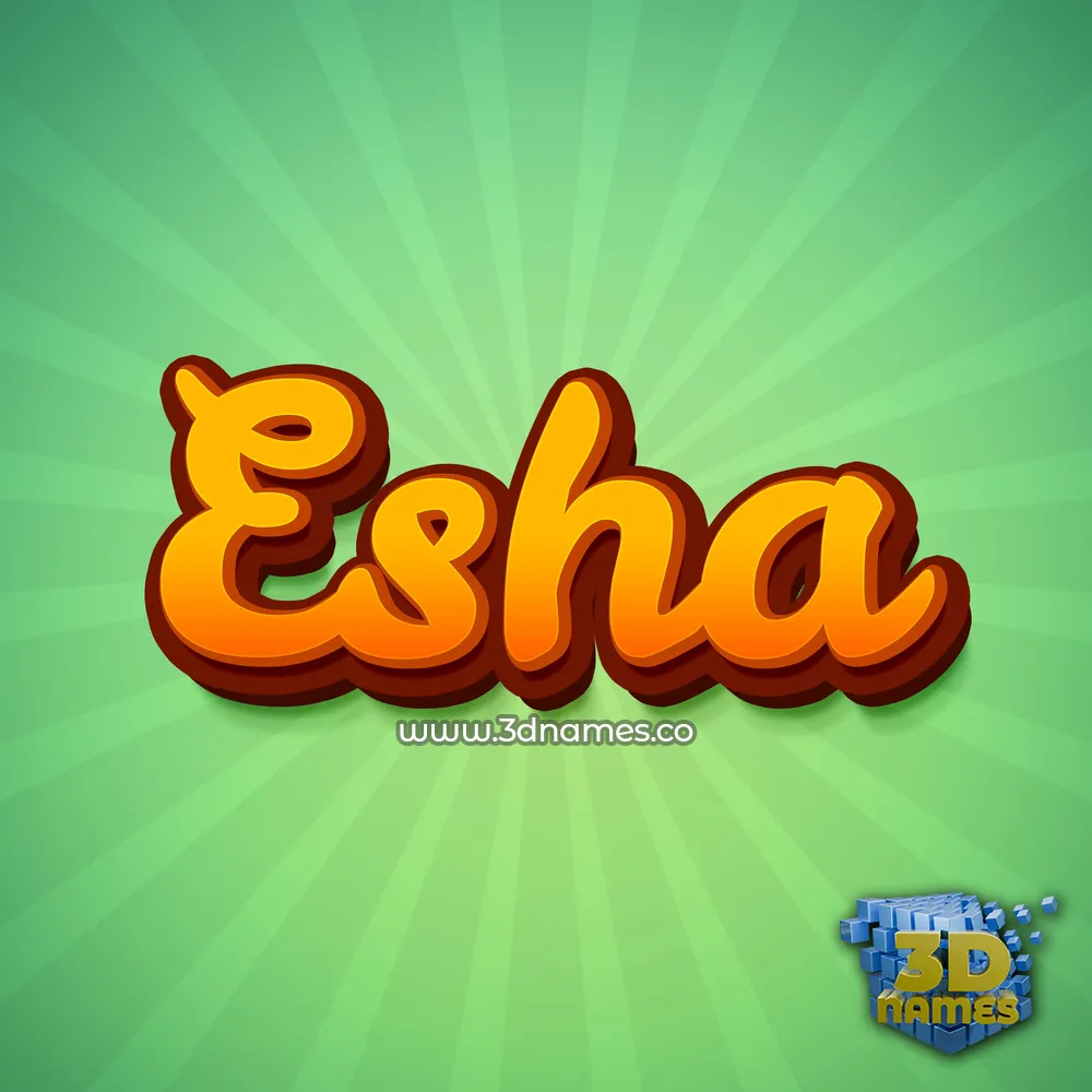 esha in Green Rays style - 3D name wallpaper