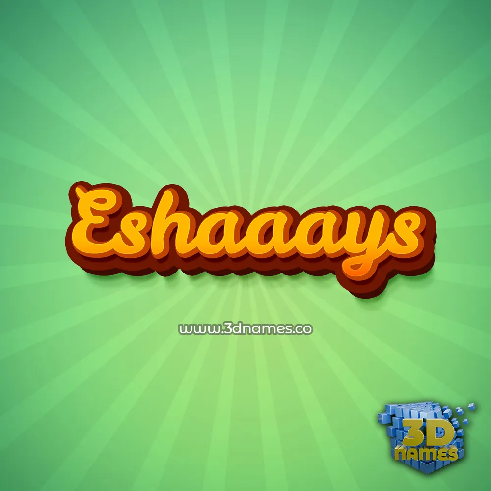 eshaaays in Green Rays style - 3D name wallpaper