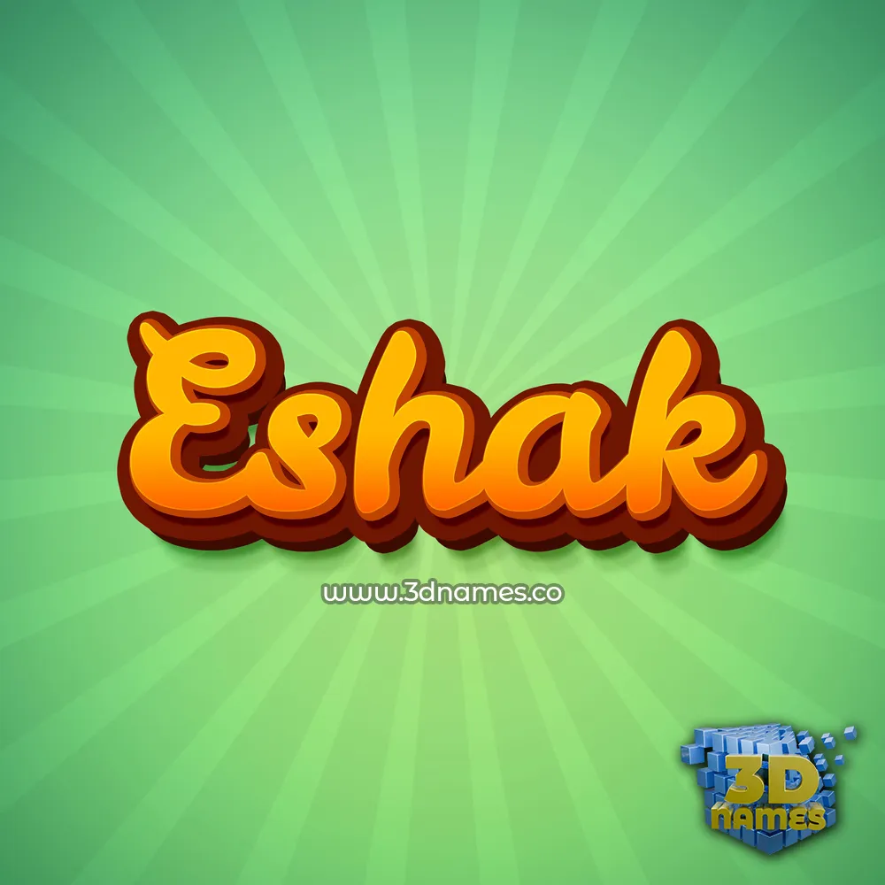 eshak in Green Rays style - 3D name wallpaper