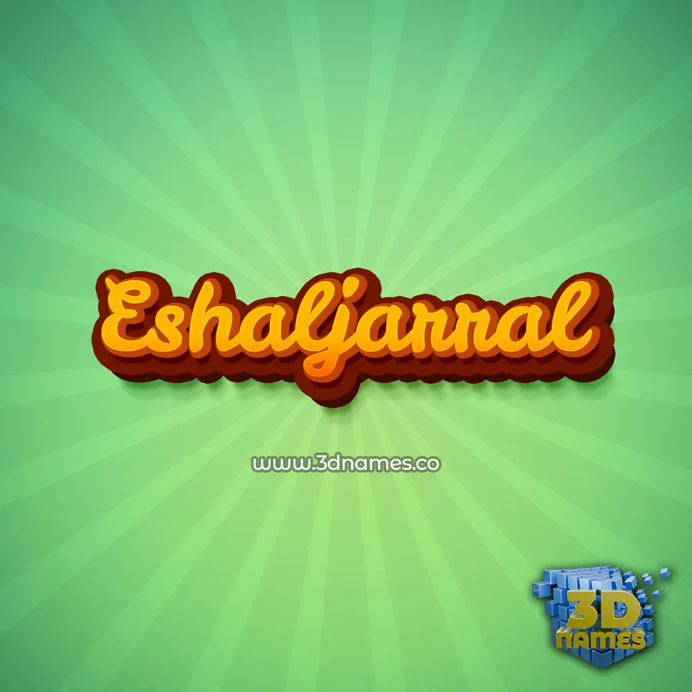 eshaljarral in Green Rays style - 3D name wallpaper