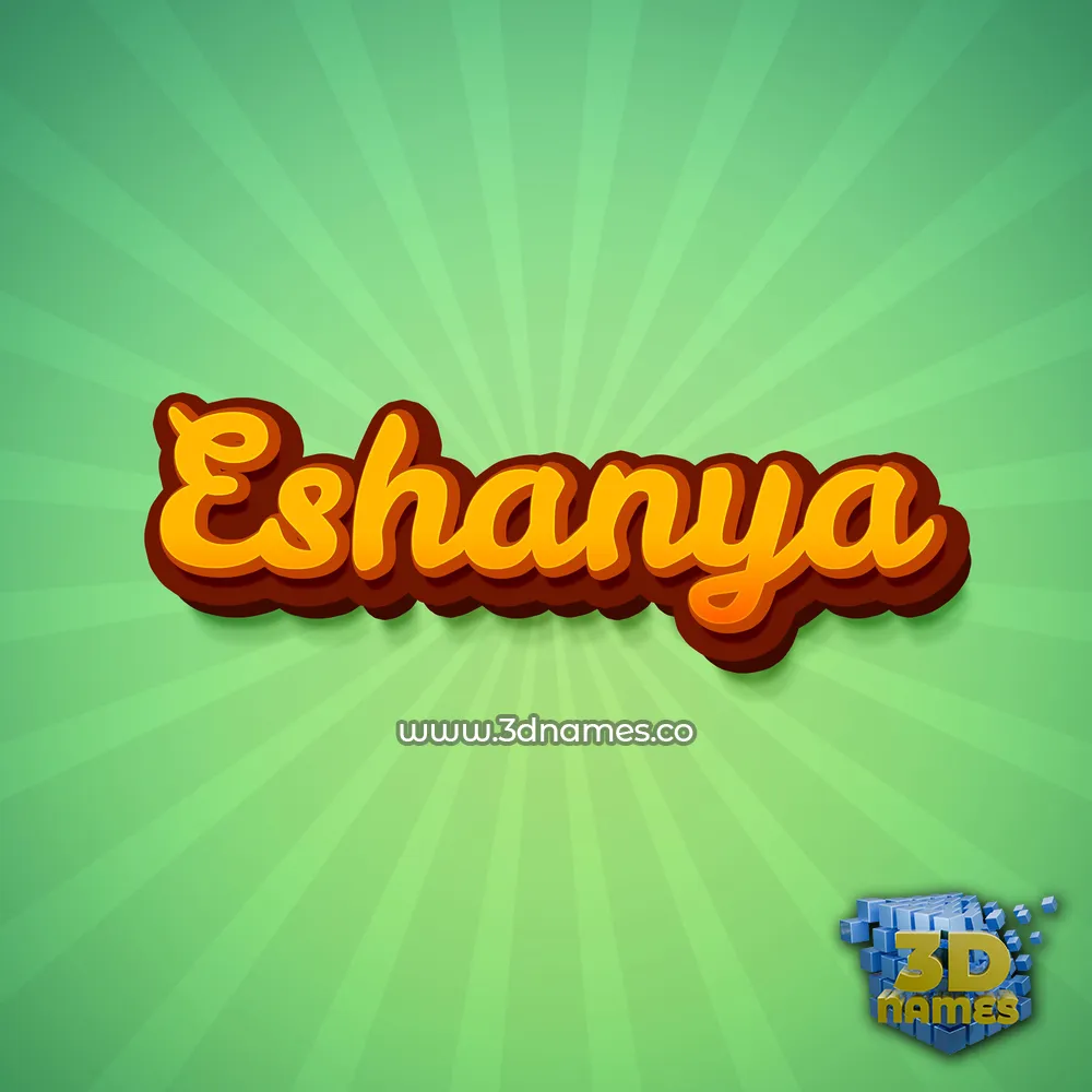 eshanya in Green Rays style - 3D name wallpaper
