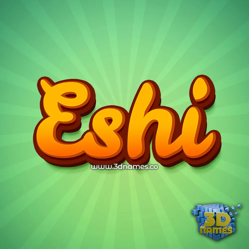 eshi in Green Rays style - 3D name wallpaper