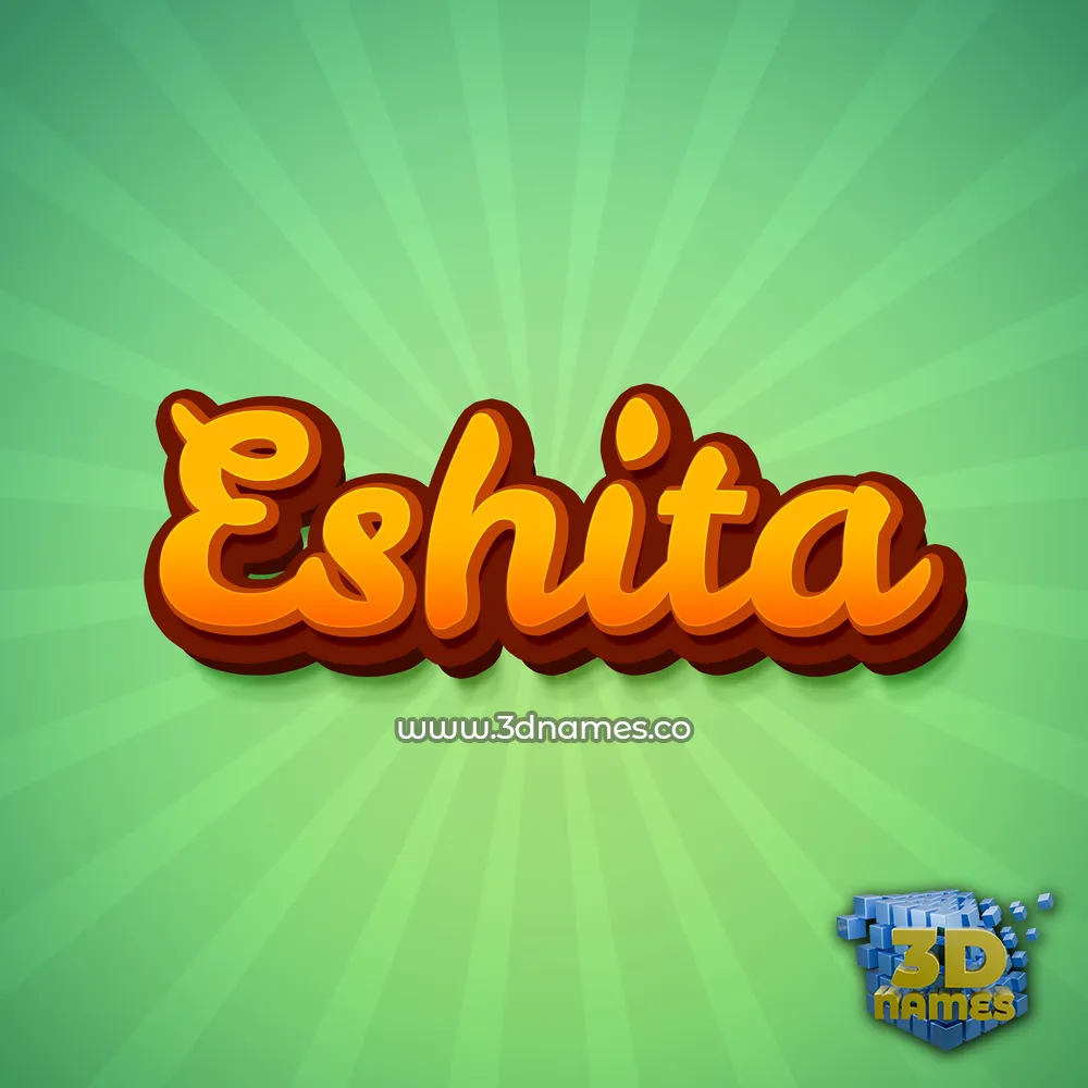 eshita in Green Rays style - 3D name wallpaper