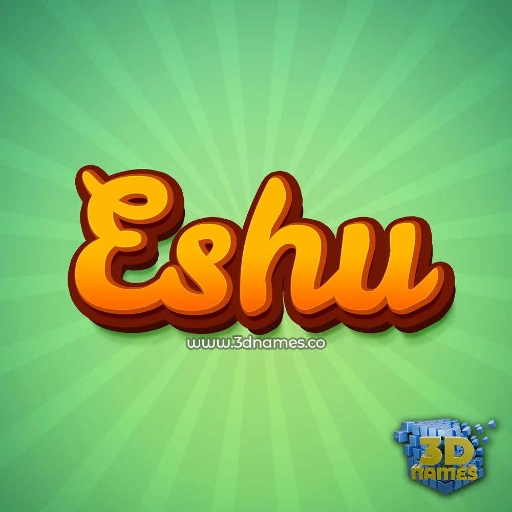 eshu in Green Rays style - 3D name wallpaper
