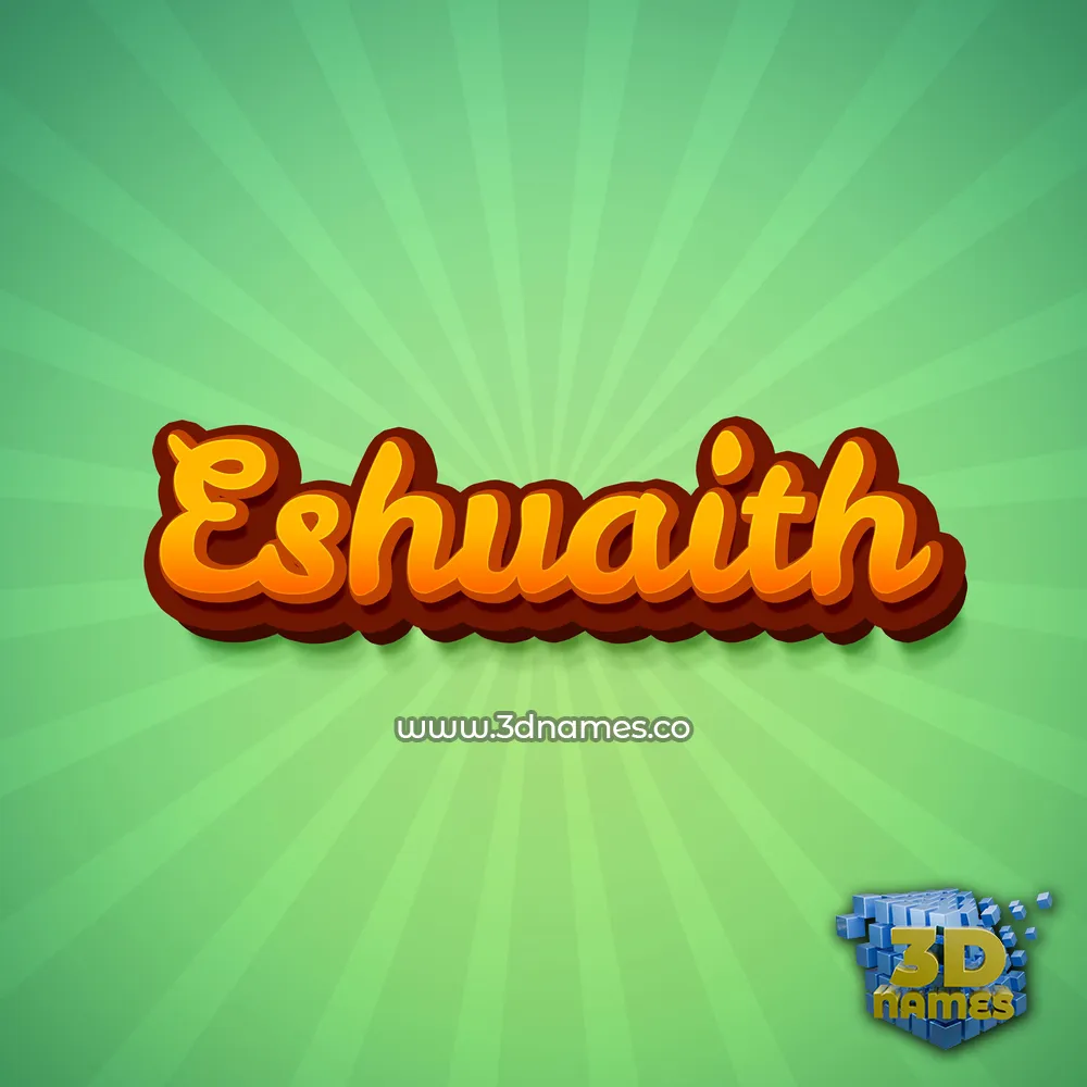 eshuaith in Green Rays style - 3D name wallpaper