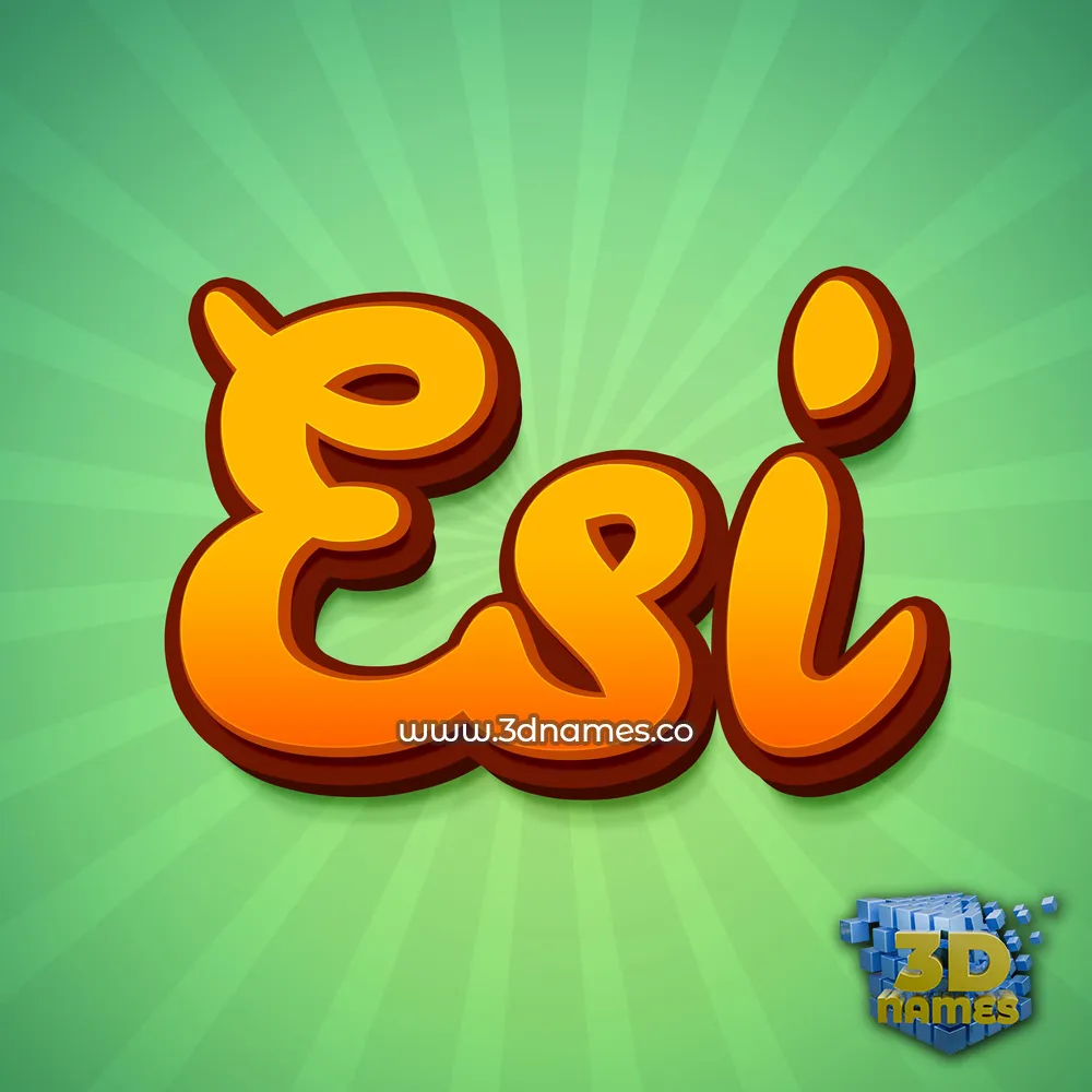 esi in Green Rays style - 3D name wallpaper