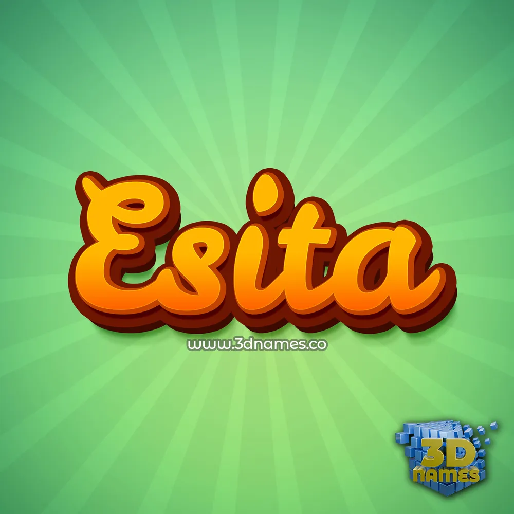 esita in Green Rays style - 3D name wallpaper