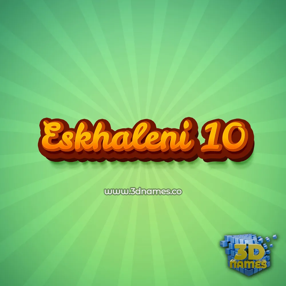 eskhaleni 10 in Green Rays style - 3D name wallpaper
