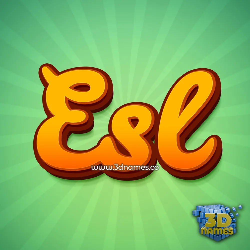esl in Green Rays style - 3D name wallpaper
