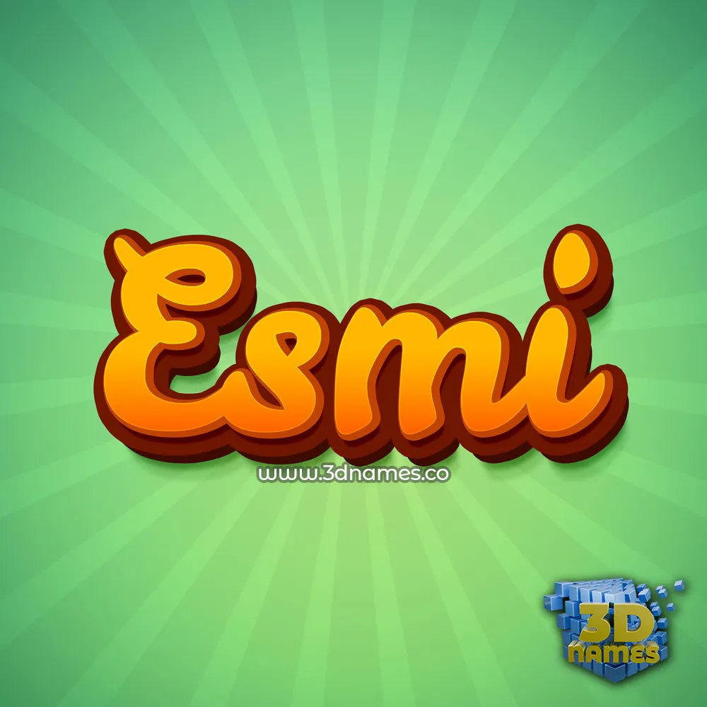 esmi in Green Rays style - 3D name wallpaper