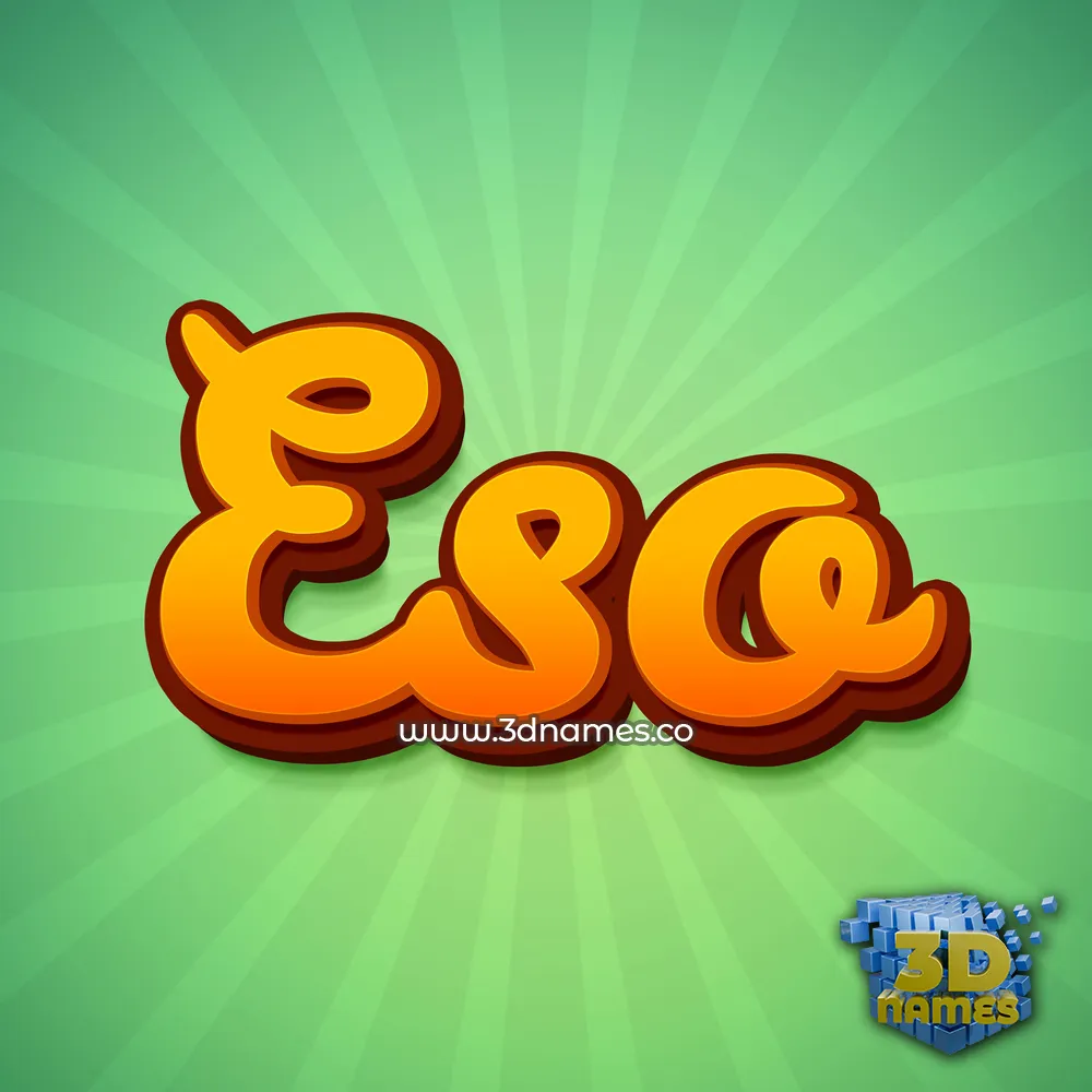 eso in Green Rays style - 3D name wallpaper