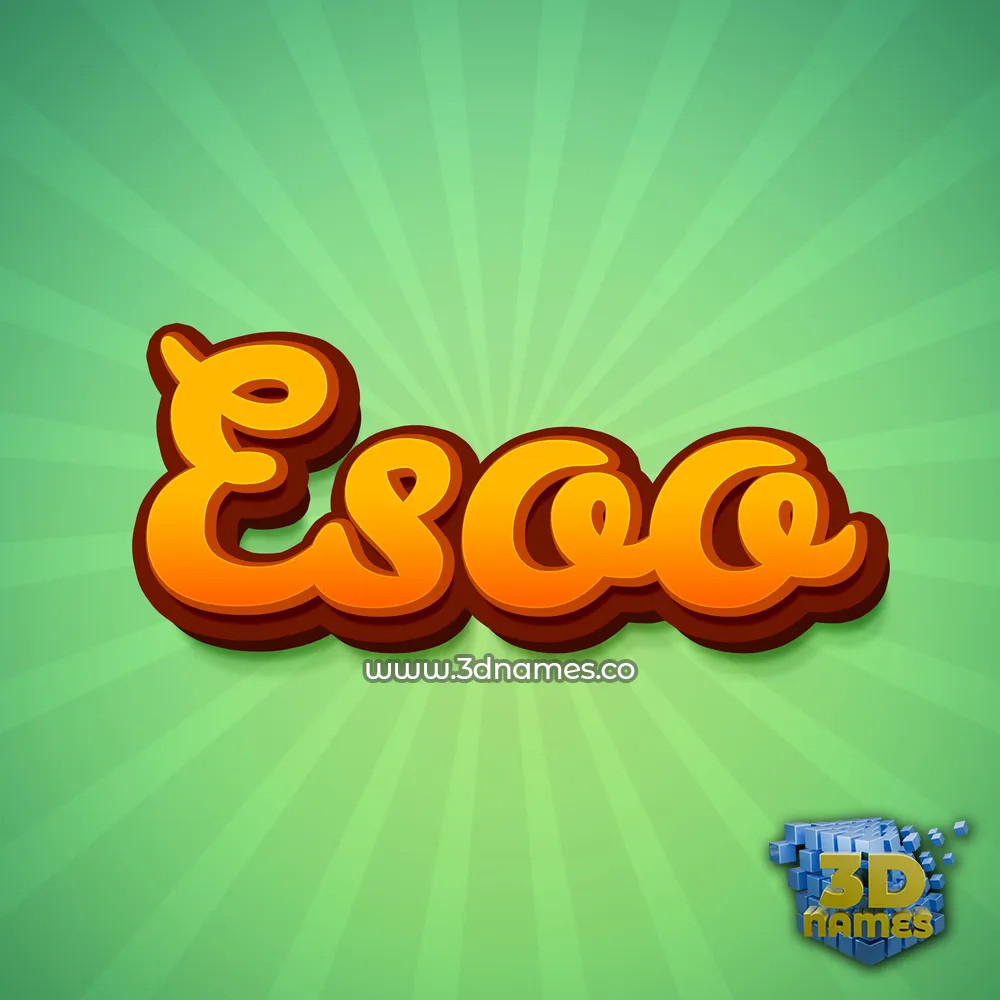 esoo in Green Rays style - 3D name wallpaper