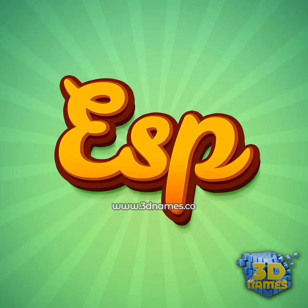 esp in Green Rays style - 3D name wallpaper