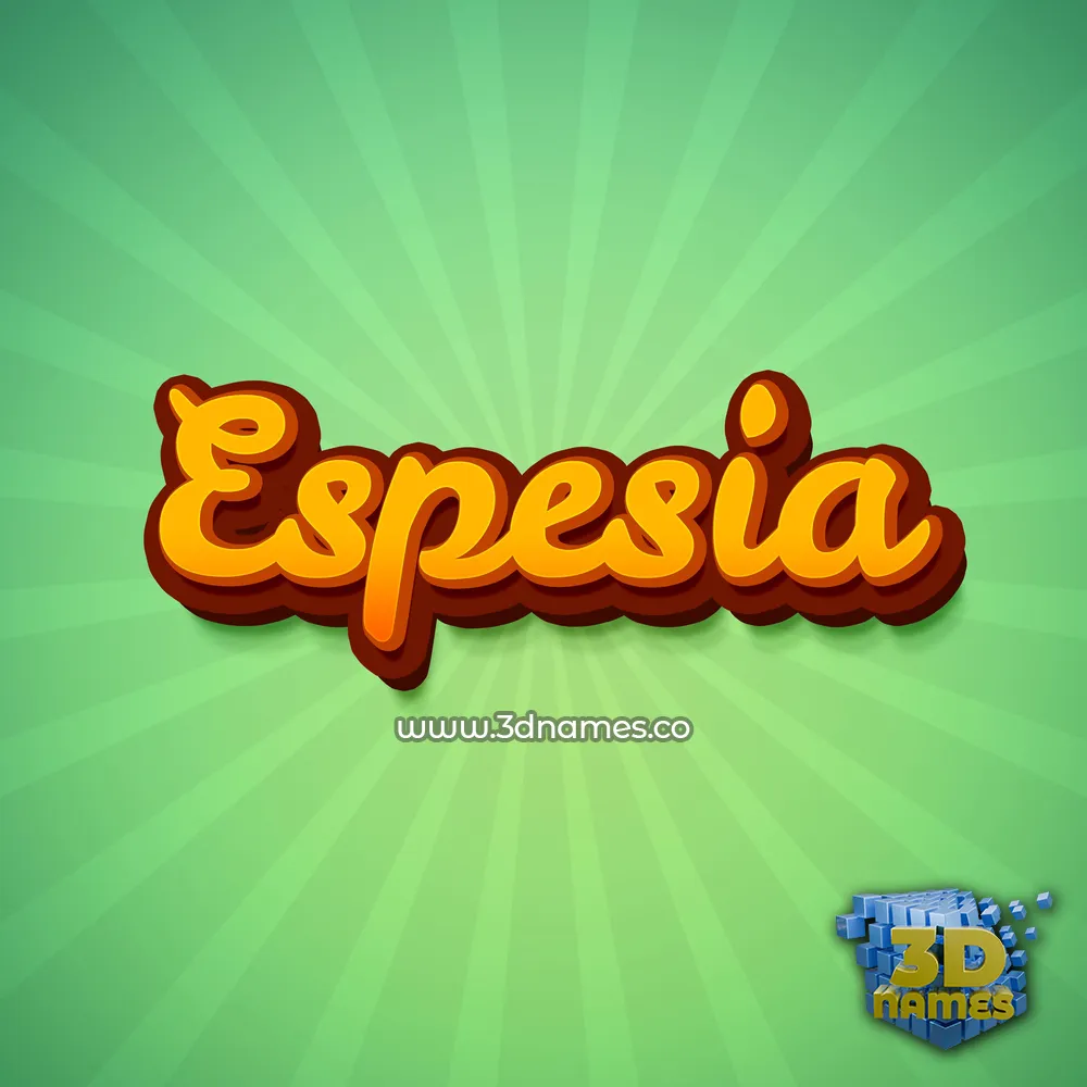 espesia in Green Rays style - 3D name wallpaper