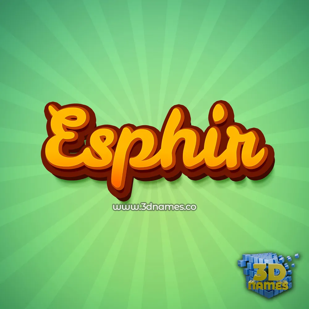 esphir in Green Rays style - 3D name wallpaper
