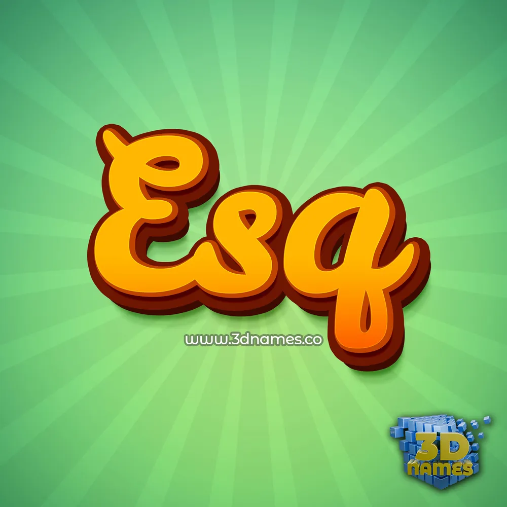 esq in Green Rays style - 3D name wallpaper