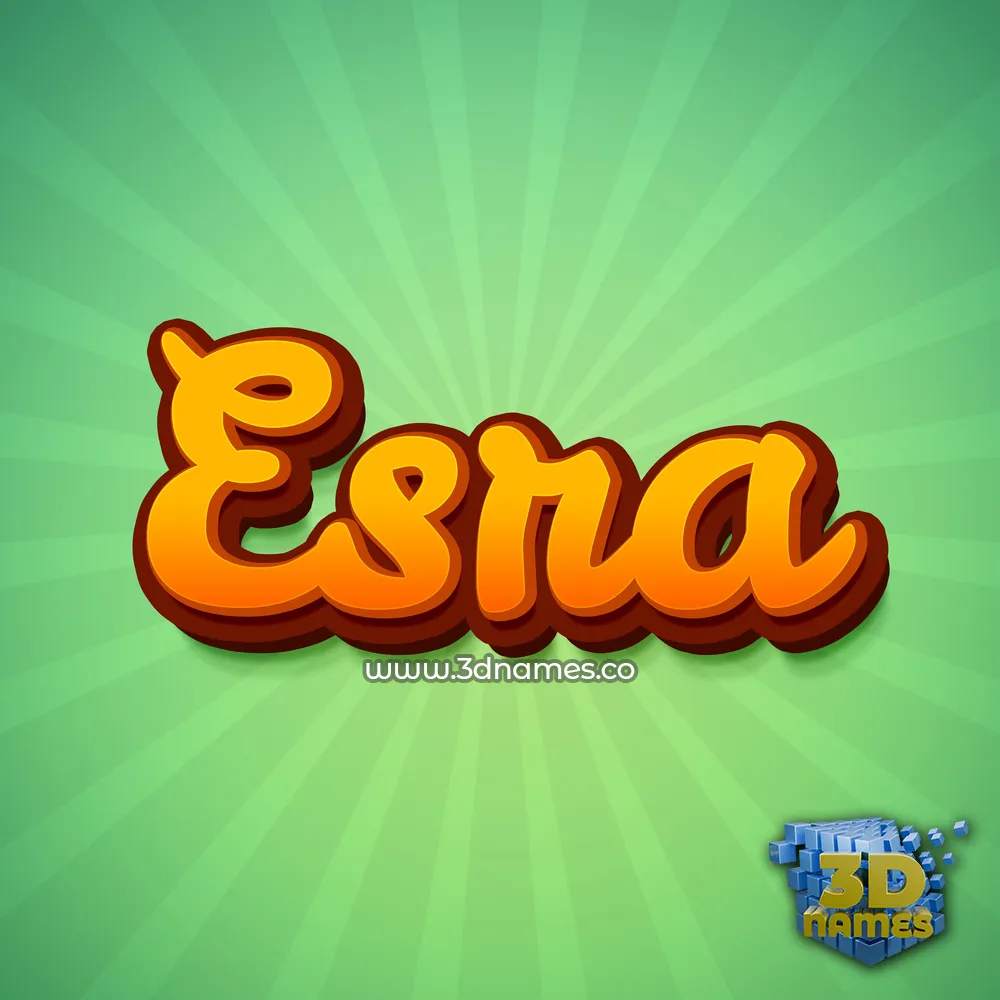 esra in Green Rays style - 3D name wallpaper
